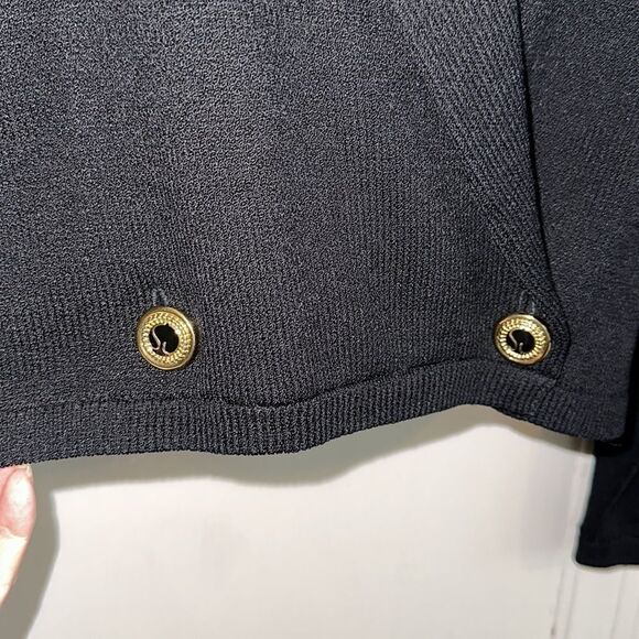 St. John by Marie Gray black knit double breasted cropped jacket - Picture 4 of 12